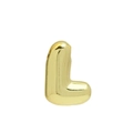 Polished 18k gold balloon-style alphabet letter L pendant with shiny metallic finish - Gold Letter L (Pendant Only, Without Chain)