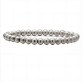 Macro detail of a silver beaded metal bracelet with polished reflective spherical beads - Polished Round Beads / Silver Hematite