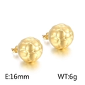 French vintage style 16mm gold football stud earrings made of durable titanium steel - Style D Soccer Ball Stud (Gold)