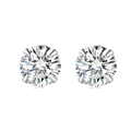 Elegant S999 sterling silver stud earrings featuring round-cut brilliant cubic zirconia - Round Zirconia / 4mm (S999 Silver)