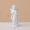 Vintage white angel statue resin ornament featuring detailed wings and floral wreath - Praying Angel Ornament (White 14CM)