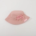 Pink kids bucket hat featuring sweet double ribbon bow detail and soft cotton fabric - CM8003 Tie Bow Series / Dusky Pink
