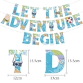 Bannière Let the Adventure Begin avec motifs de carte pour décor de fête de voyage - Bannière