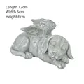 Statua di cane angelo che dorme con ali, decorazione da giardino in resina 12x5x6cm - Cane Angelo