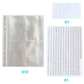 5D diamond painting storage kit with 10 clear binder pouches and label sticker set - Inner Pages + Stickers