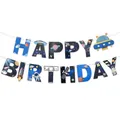 Deep blue astronaut themed Happy Birthday banner with rocket and planet illustrations - Banner 1PC-Starry Sky