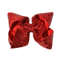 Vibrant red sequin 6-inch hair bow clip for girls festive and stage accessories - 10-Red