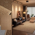 Antique gold woven sisal-style rug with non-slip backing and eco-friendly texture - Faux Sisal-Ancient Gold-Thickened Base