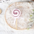 Pink glitter lollipop Christmas ornament with white ribbon bow and wooden stick on snow - Pink 15cm Spiral Lollipop / 1 Piece