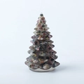 Mini resin Christmas tree figurine crafted from translucent multicolored gemstones - 13 Tourmaline