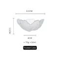 Frosted petal shaped glass sauce dish with dimensions 8.2cm wide and 3.5cm high - Transparent Frosted