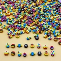 Colorful mix of dessert-shaped polymer clay charms including cakes and donuts - Mini Burger Theme