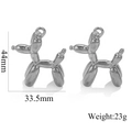 Silver balloon dog titanium steel pendant 44mm size for hip hop fashion accessories - Extra Large / Steel