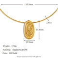 Halsreif aus 18K vergoldetem Edelstahl mit spiralförmigem Muschelanhänger für Damen - Meeresschnecke Fossil Anhänger Choker / Gold