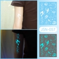 Luminous mermaid and jellyfish waterproof temporary tattoo sticker glowing in blue - JSN-057 (Luminous Mermaid Ocean)