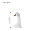 Modern white and gold swan head vase ornament with feather texture, 12x12x19.5cm - Swan Head 432-Gold Beak