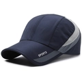 Casquette de sport bleu foncé séchage rapide avec maille grise respirante et logo - Réglable / Bleu Marine