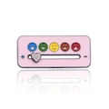 Pink enamel mood slider pin with silver heart and colorful emoji icons - Luminous Slider Brooch / Mood Tracker - Luminous