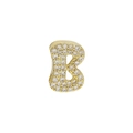 18k gold plated brass letter B charm pendant with micro-paved sparkling cubic zirconia - Letter B Pendant-Gold