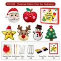 Kids Christmas DIY sewing kit with Santa, reindeer, and snowman felt material sets - Christmas Theme Style (Color Box) / 100g Set