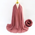 Rose pink pearl chiffon long scarf with soft bubble texture for elegant hijab styling - Dusty Pink