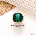 Golden clog charm with a large green faceted gemstone, 1.6cm diameter and 6.6g weight - C254 16mm Dark Green Gemstone