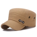 Casquette militaire kaki en coton pour homme avec œillets et étiquette fashion - Réglable / Beige