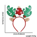 Christmas headband with green glitter antlers and a red sequin tree on a red base - Red Tree Green Antlers