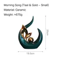 Scultura astratta Morning Song in ceramica verde e oro per decorazioni d'interni moderne - Canto del Mattino / Verde Oro Piccolo