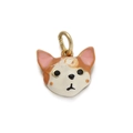 Cute enamel puppy dog charm pendant with gold metal ring for DIY jewelry making - 09-Dog Face