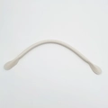 Detail of cream leather handbag strap featuring pre-punched sewing holes and padded core - Off White
