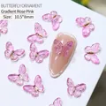 Gradient rose pink aurora butterfly resin nail art charm in 10.5x8mm size - 10.5*8mm / Gradient Rose Pink