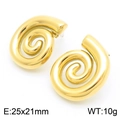 Pendientes de espiral retorcida en acero inoxidable chapado en oro de 18K pulido - Pequeño (25x21mm) / Dorado