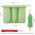 Molde de silicona verde para polos con 3 cavidades en forma de maíz, espárrago y pepino - 3 Cavidades Vegetales (Verde)