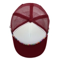 Burgundy and white mesh trucker hat featuring a vibrant colorful beaded chain detail - M (56-58cm) / Wine Red + White