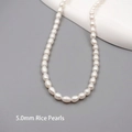 Choker necklace featuring 5.0mm mini freshwater rice pearls with natural soft luster - Seed Beads