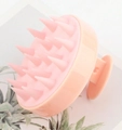 Pink 19-tooth silicone scalp massager brush with ergonomic handle for hair washing - Smooth Lotus Pink (19 Teeth)
