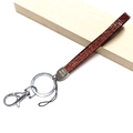 Detail of red rhinestone wristlet strap with silver metal clasp and custom engraving - Orange (With Engraving)