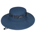 Dark blue quick-dry sun hat with breathable mesh vents and adjustable chin strap - Adjustable / Light Blue