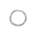 Silver Figaro chain bracelet in stainless steel with a classic lobster clasp finish - 7.5MM Width / 17cm / Steel