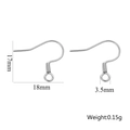 Silver stainless steel ear hooks DIY earring finding 17x18mm with 3.5mm loop size - Steel Color - Style A