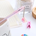 Pink creative gel pen featuring a cute glitter goblet charm and translucent barrel - Goblet - Pink