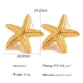Dettaglio macro degli orecchini a stella marina placcati oro 18K con specifiche - SE010144 / 24.9mmx24.2mm