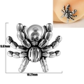 Vintage silver spider stud earring in stainless steel featuring precise dimensions - Spider - Vintage Silver