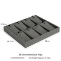 Gray microfiber jewelry tray with 8 slots for necklaces, size 24x18.5x2.5cm - Grey Necklace Tray