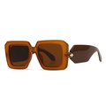 Baroque tortoiseshell square sunglasses with gold snake head metal hinge detail - Tea Frame Tea Lens