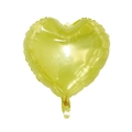 18 inch lime green heart-shaped foil balloon with metallic finish on white background - Jelly Yellow