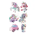 Simpatici tatuaggi temporanei 3D con unicorno e auto rosa impermeabili per bambini - Unicorno e Auto (WS-C078)