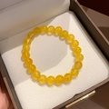 Elegant yellow tiger eye stone bead bracelet displayed in a premium jewelry gift box - Citrine Translucent Round Bead Style (23#) / 8mm