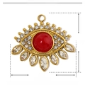 Detail specifications of stainless steel evil eye pendant with natural stone and rhinestones - Evil Eye Red Natural Stone (YE131)